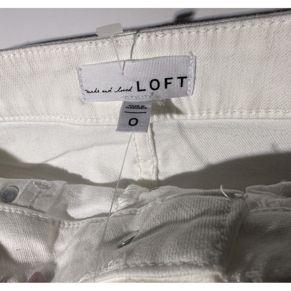 Ann Taylor LOFT Womens White Button Fly Denim Skirt Size 0 - Picture 4 of 7